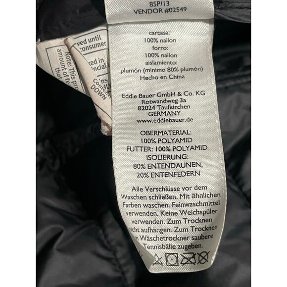 Eddie Bauer Down Jacket Hooded Women's Plus Size 2XL Puffer Black Packable - Picture 13 of 13